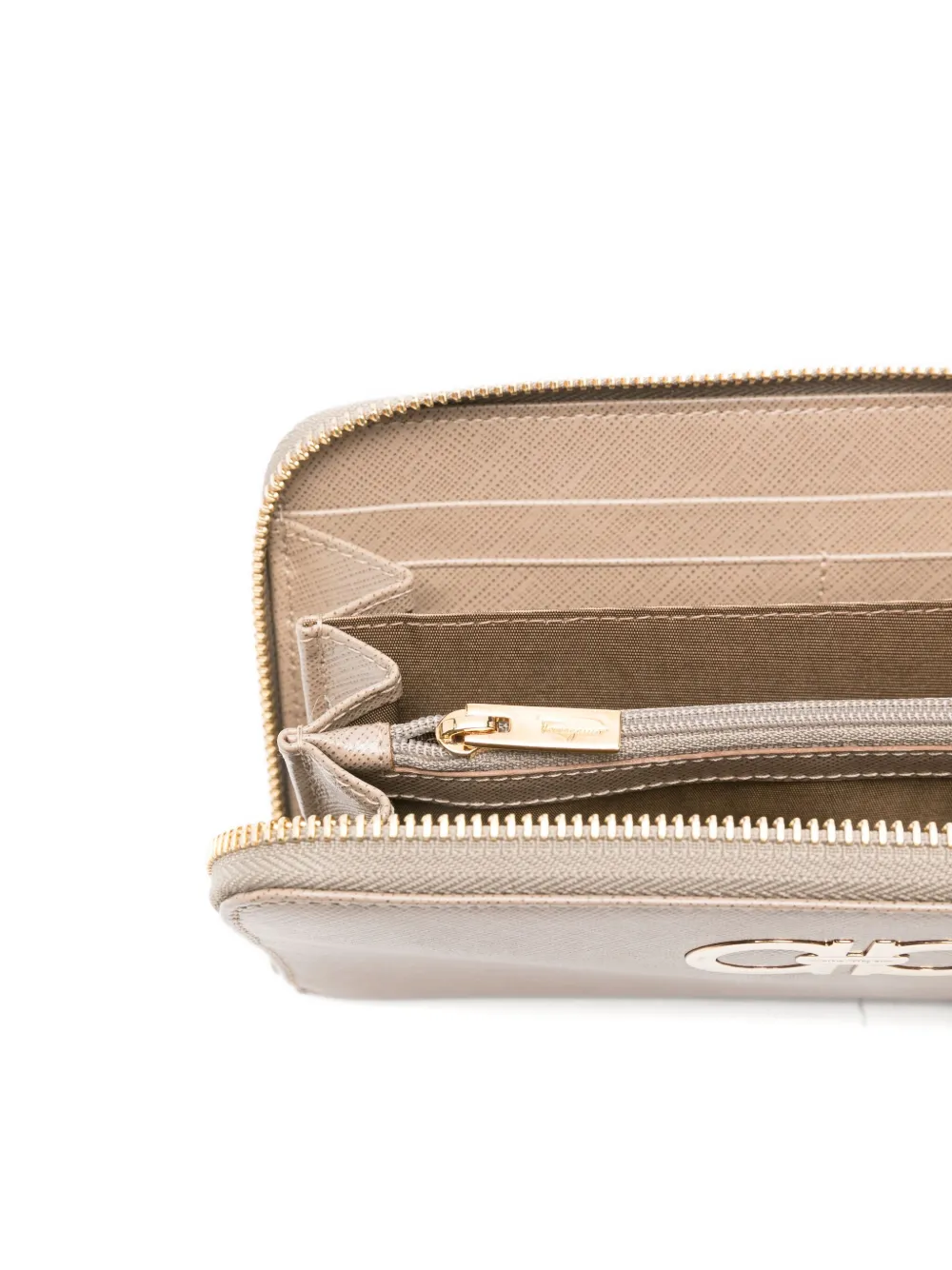Ferragamo Gancini portemonnee met rits Beige