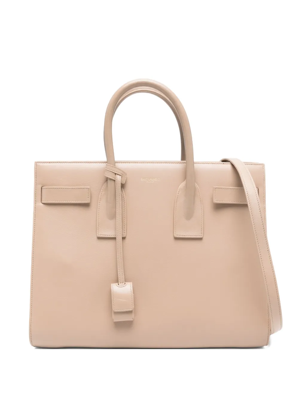 Saint Laurent Sac De Jour Leather Tote Bag In Neutral