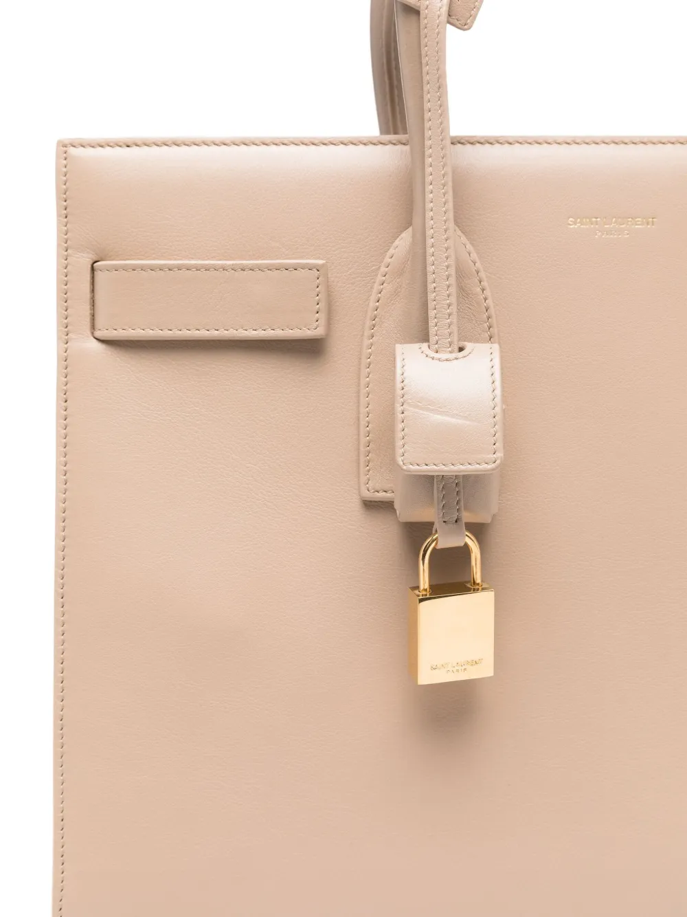 Saint Laurent Sac De Jour Leather Tote Bag In Neutral