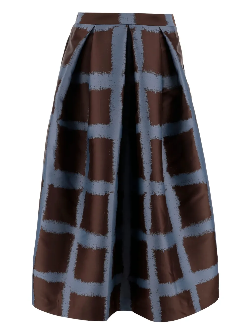 Lunatica Milano Luna pleated check midi skirt - ブラウン Lunatica Milano Luna pleated check midi skirt - ブラウン
