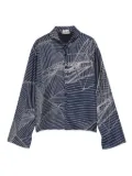 Hermès Pre-Owned 2000s striped-print silk shirt - Blue