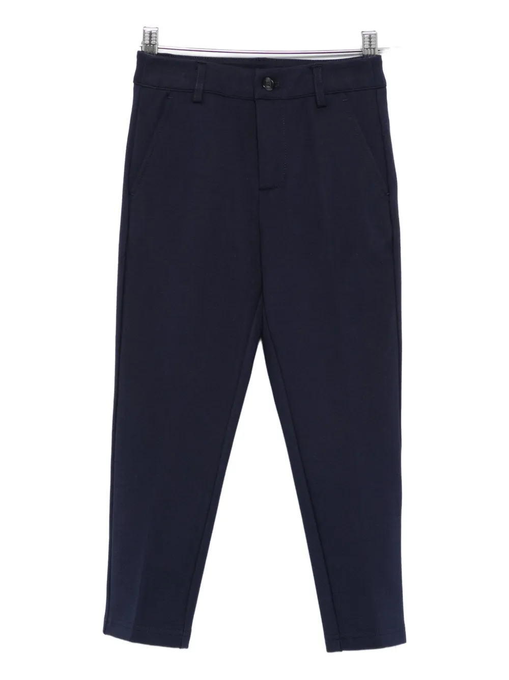 Trussardi Junior Embroidered-logo Trousers In Blue