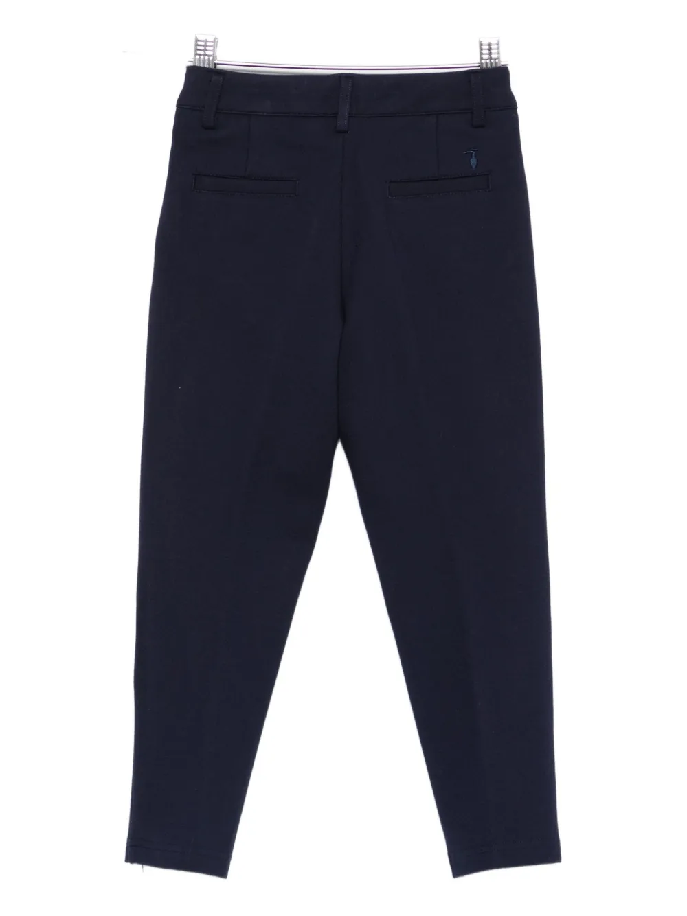 Trussardi Junior Embroidered-logo Trousers In Blue
