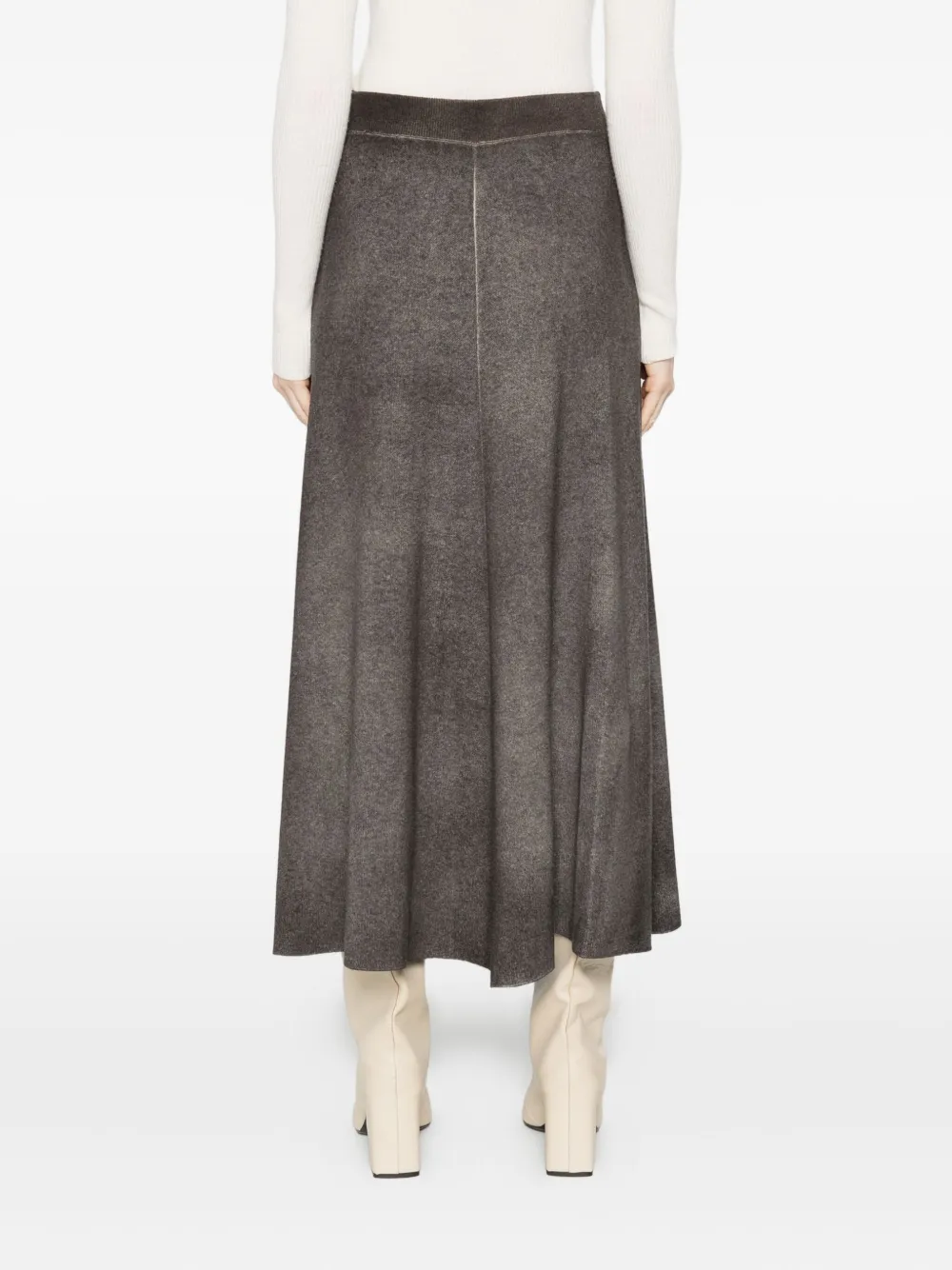 Avant Toi A-line Knitted Skirt In Brown