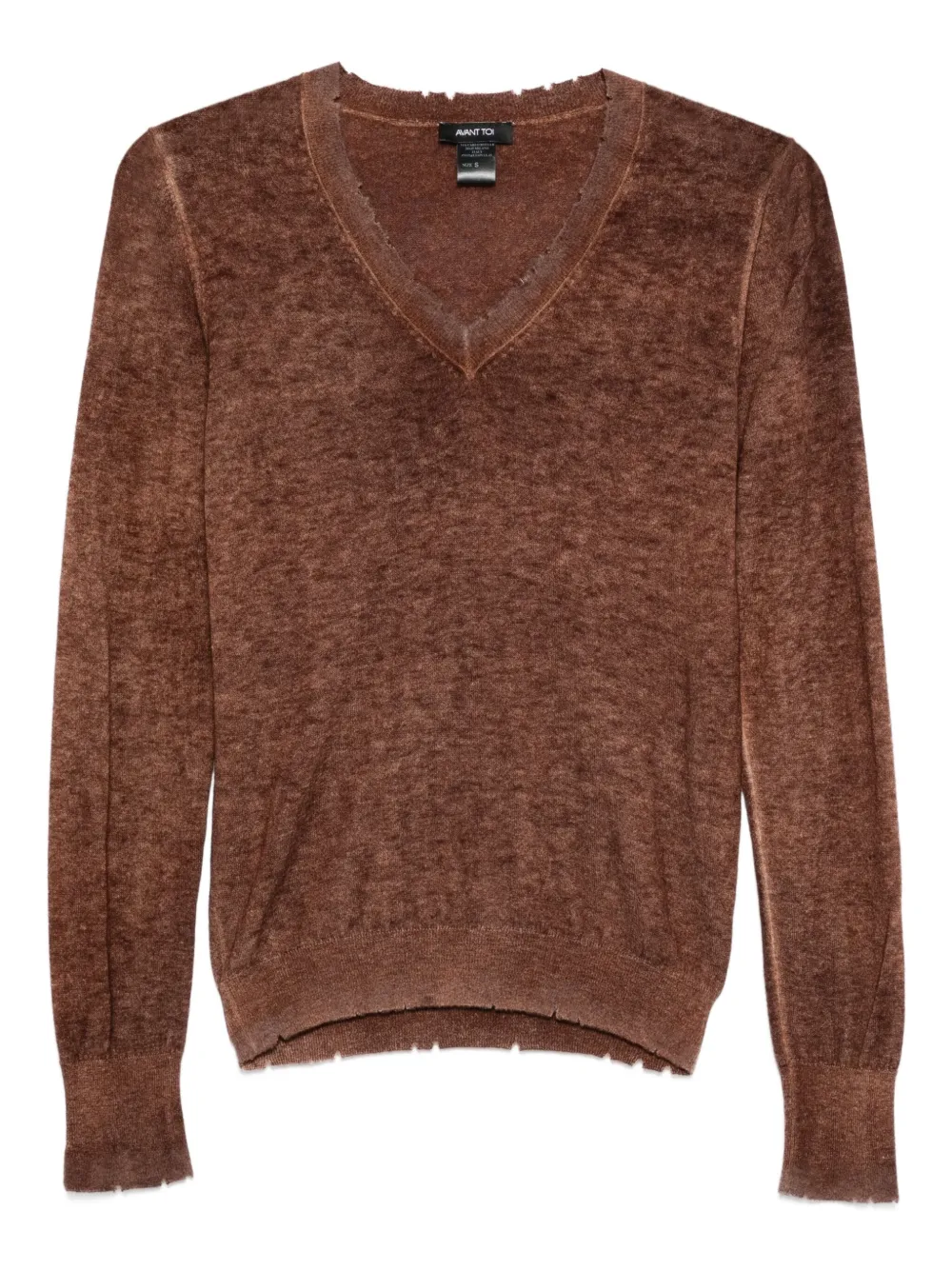 Avant Toi frayed knitted top | Brown | Image 1