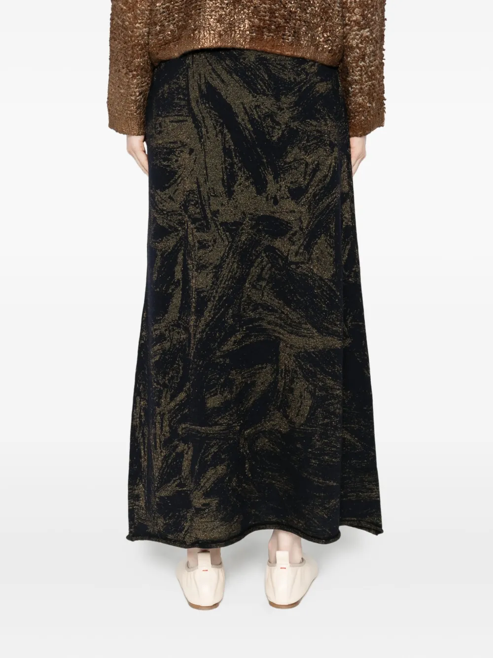 Avant Toi Lurex A-line Skirt In Black