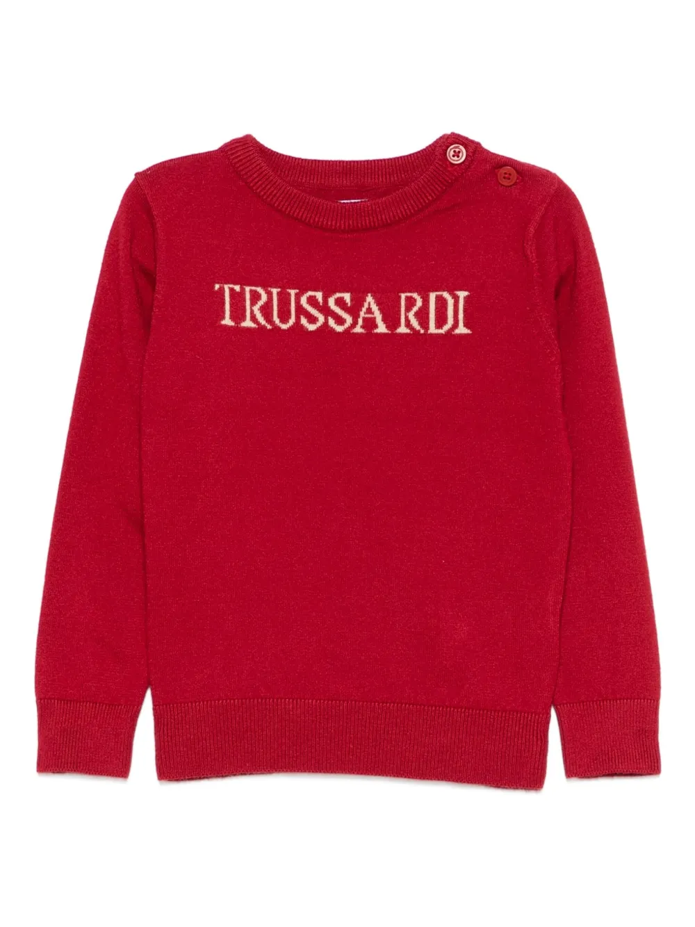 TRUSSARDI JUNIOR logo-embroidered sweater | Red | Image 1