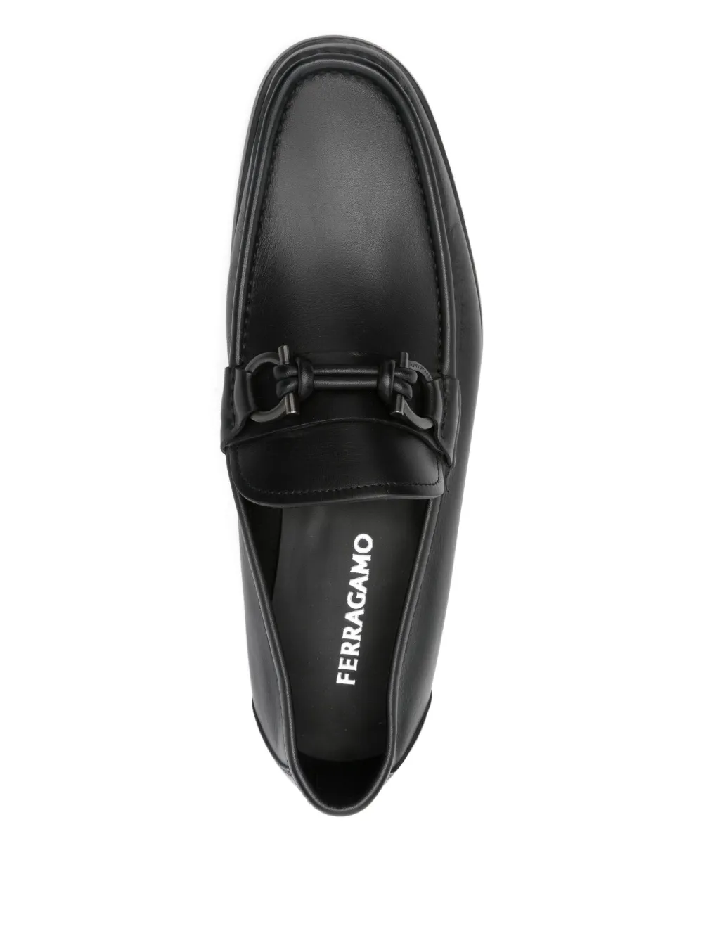 Ferragamo metal-buckle loafers Black
