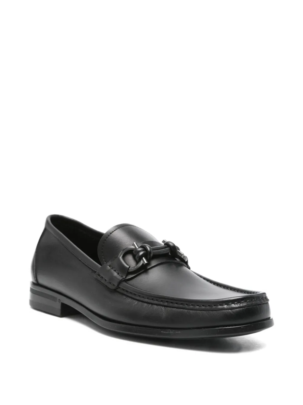 Ferragamo metal-buckle loafers Black
