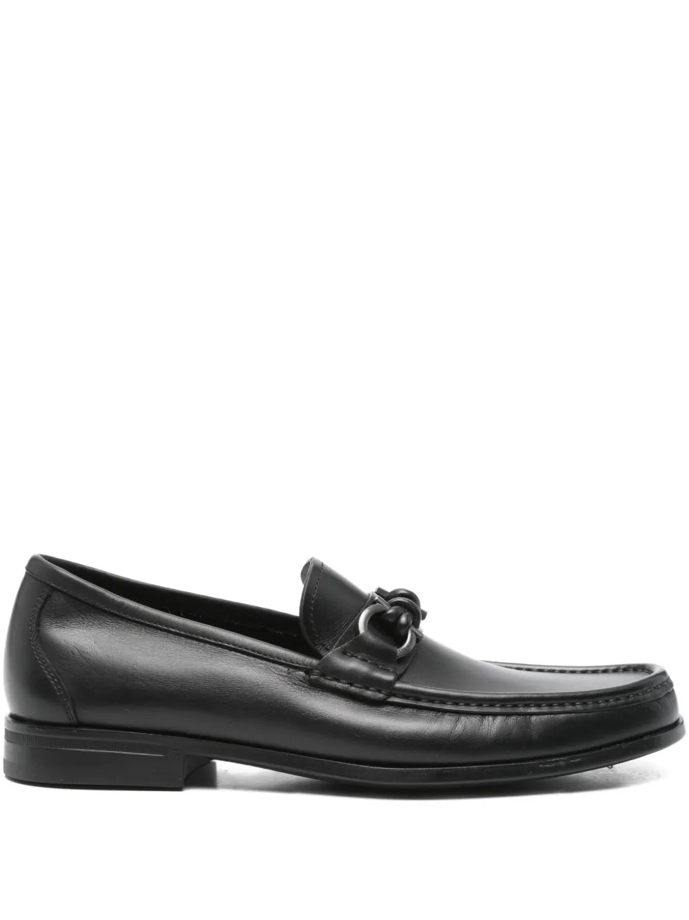 Ferragamo metal-buckle loafers Black