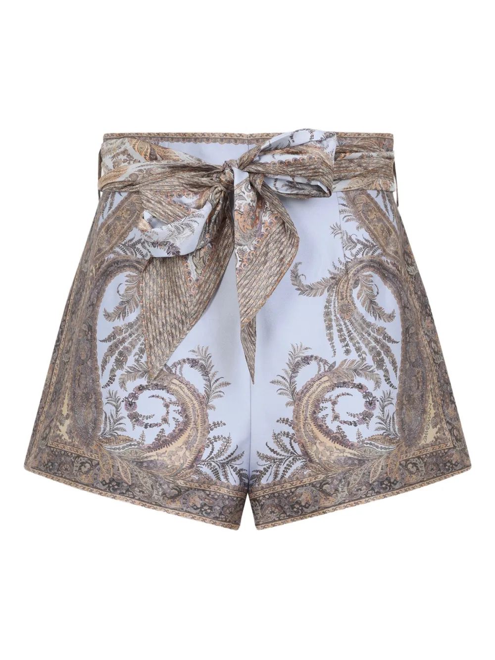 ZIMMERMANN Shorts met paisley-print en ceintuur Paars