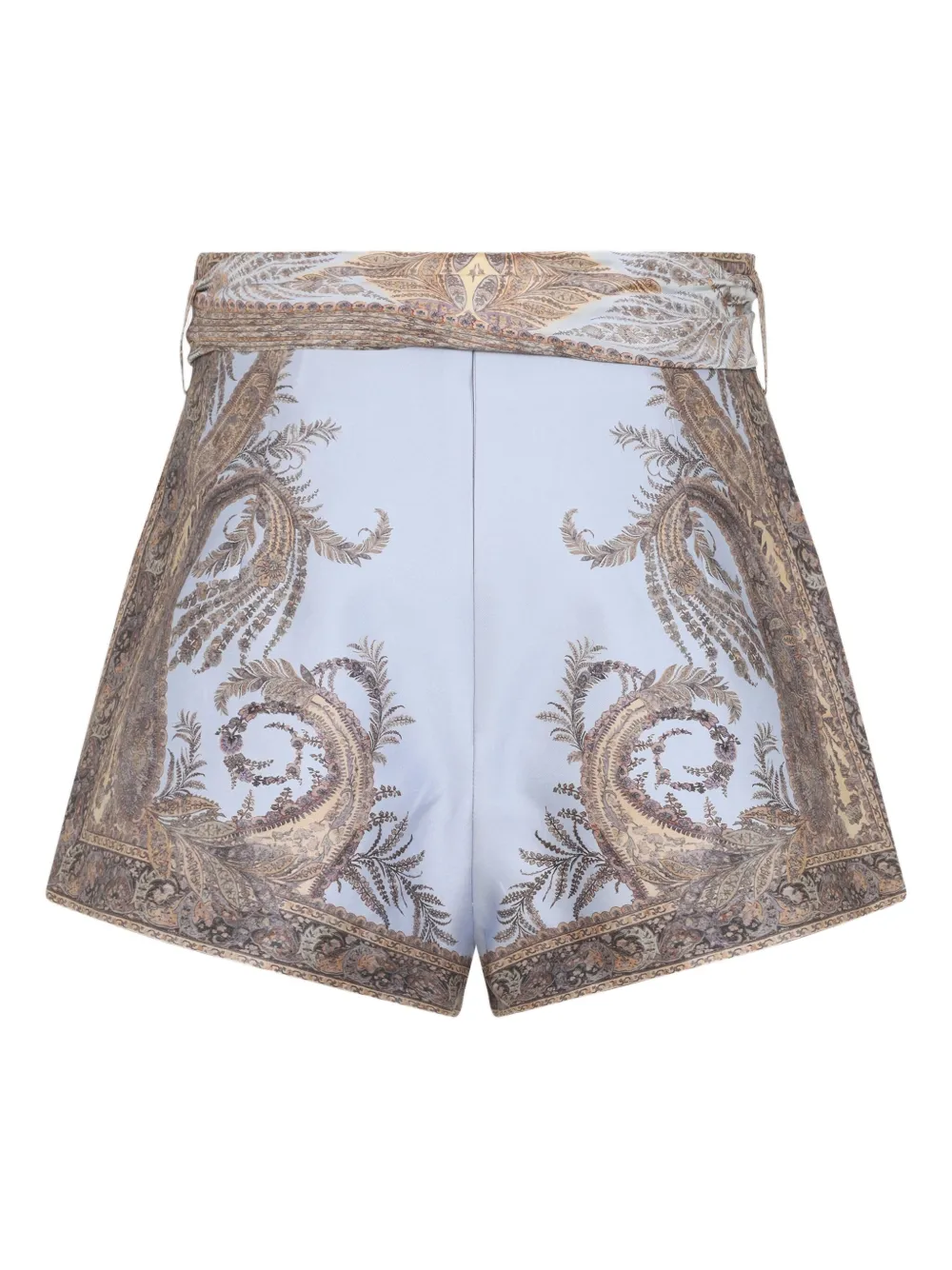ZIMMERMANN Shorts met paisley-print en ceintuur Paars