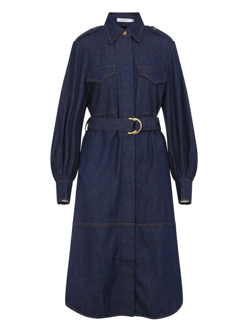 ZIMMERMANN belted denim shirt dress Blauw