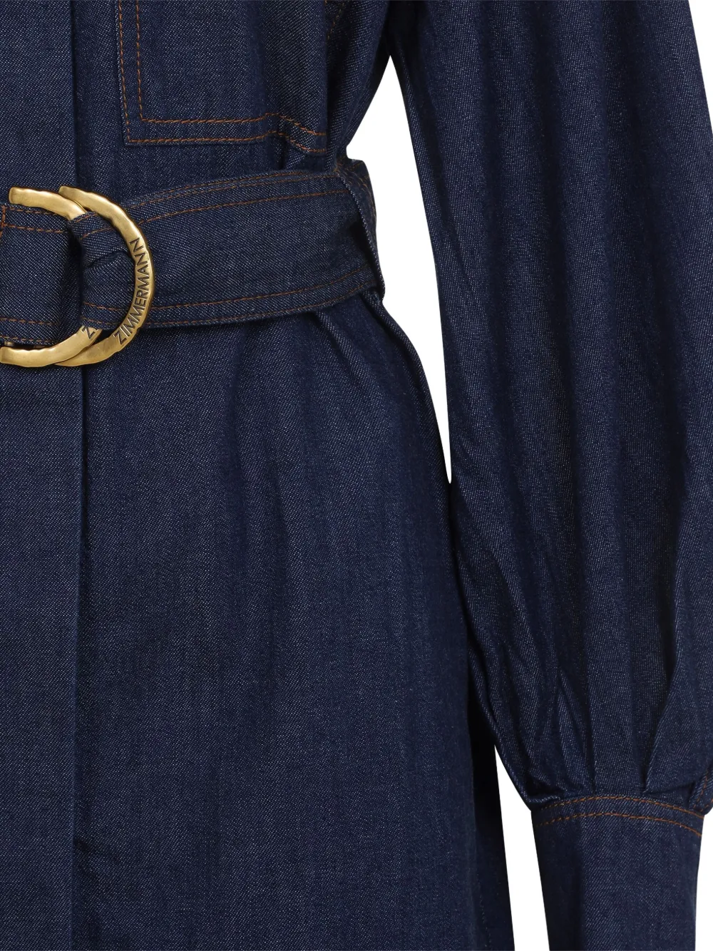 ZIMMERMANN belted denim shirt dress Blauw