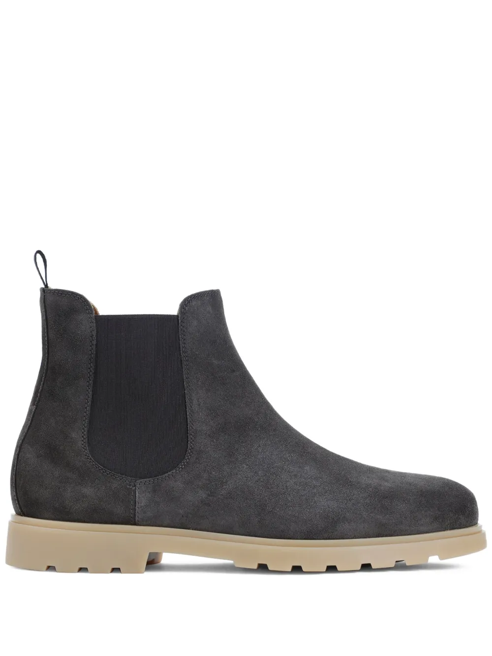 Kiton elastic-panel suede boots Brown