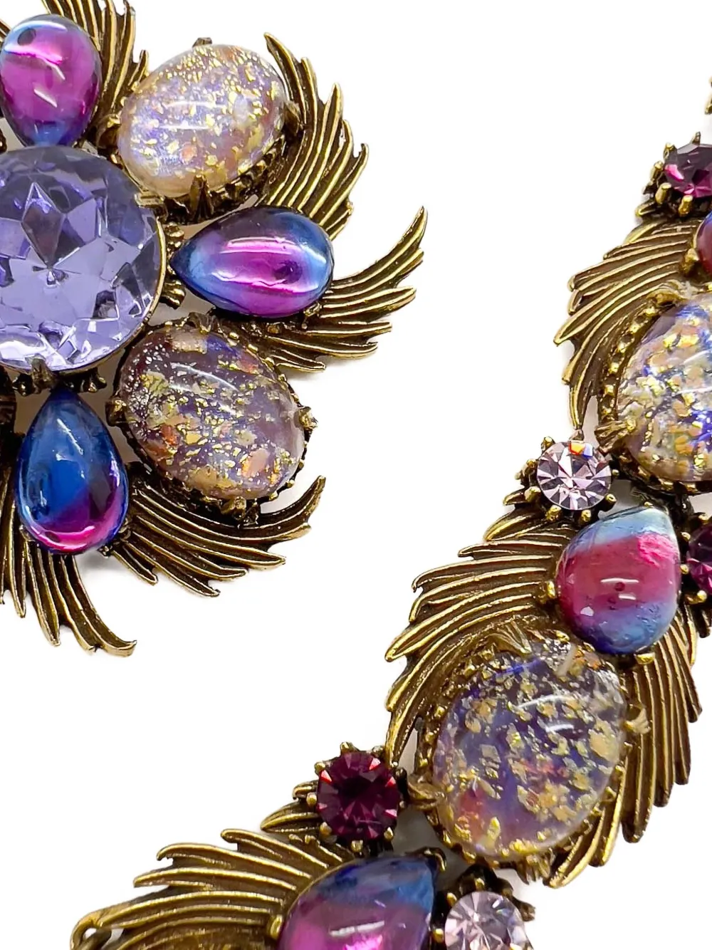 Pre-owned Jennifer Gibson Jewellery Florenza 1960s Dragons Breath Necklace Set In Gold