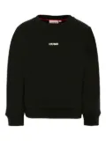 HUGO KIDS logo-print crew-neck sweatshirt - Black
