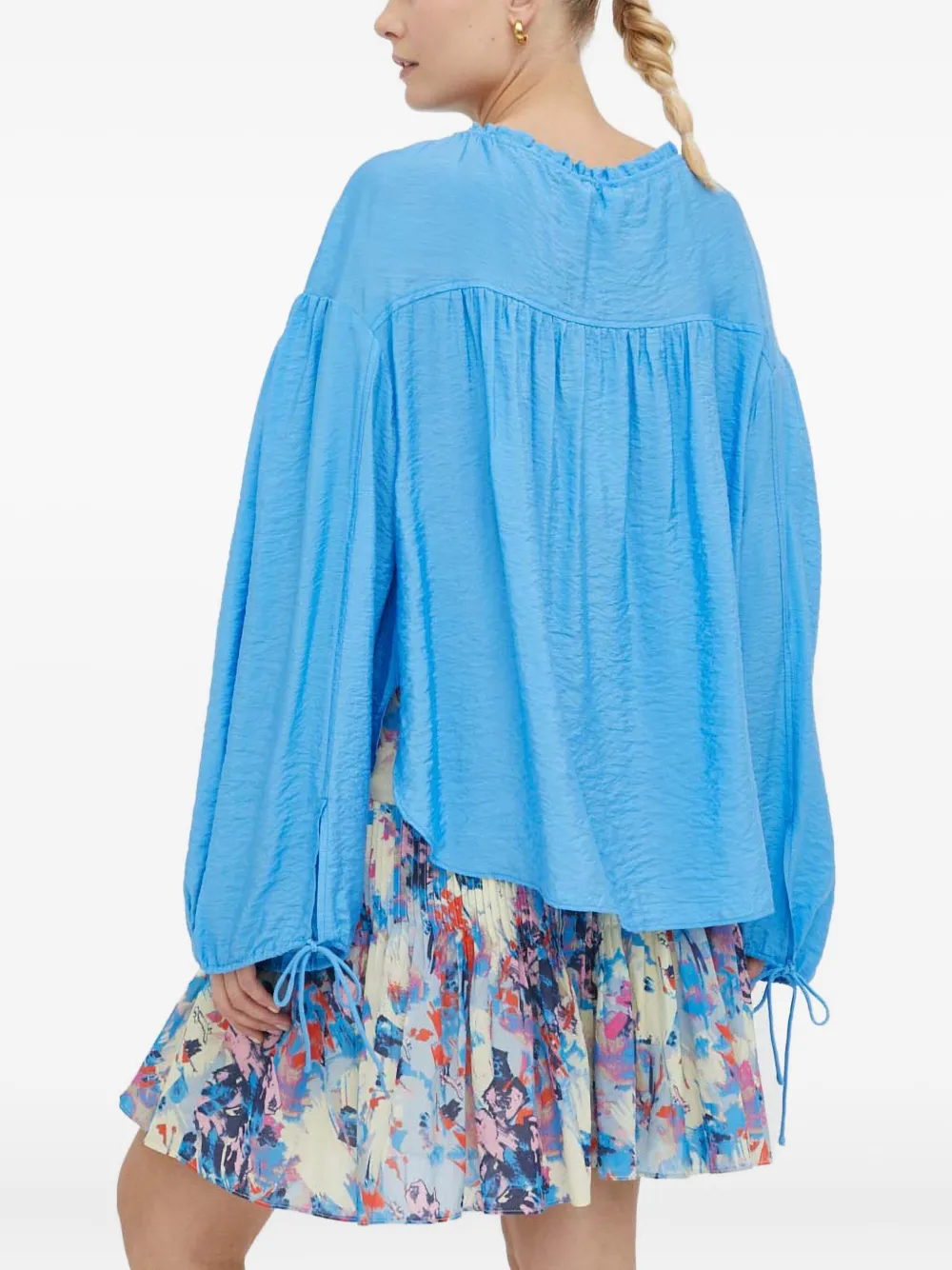 Day Birger Et Mikkelsen Ruffled Tie Blouse In Blue