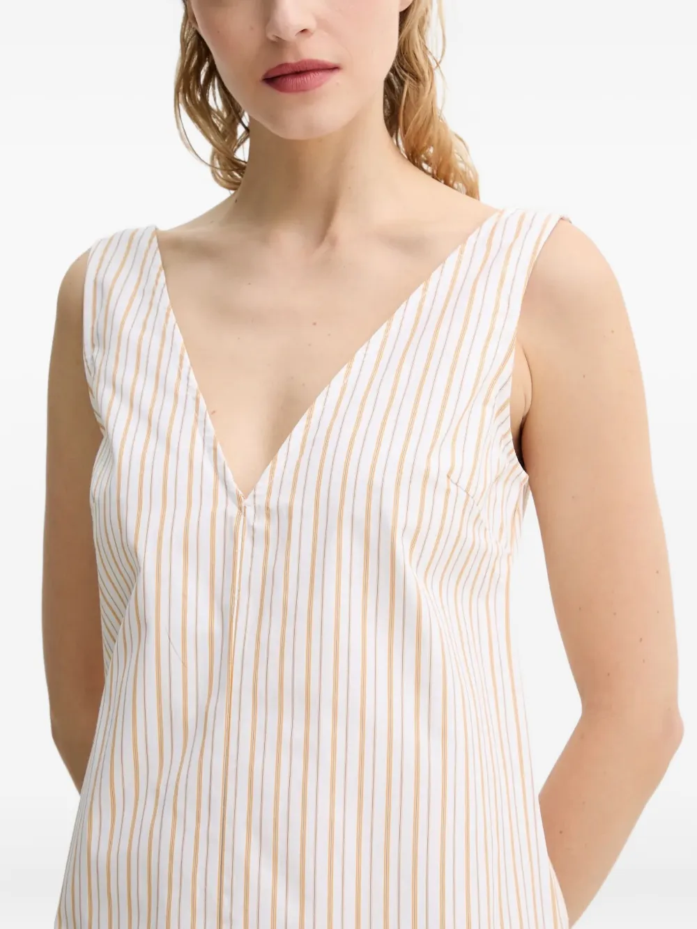 Day Birger Et Mikkelsen Gestreepte mini-jurk met V-hals Wit