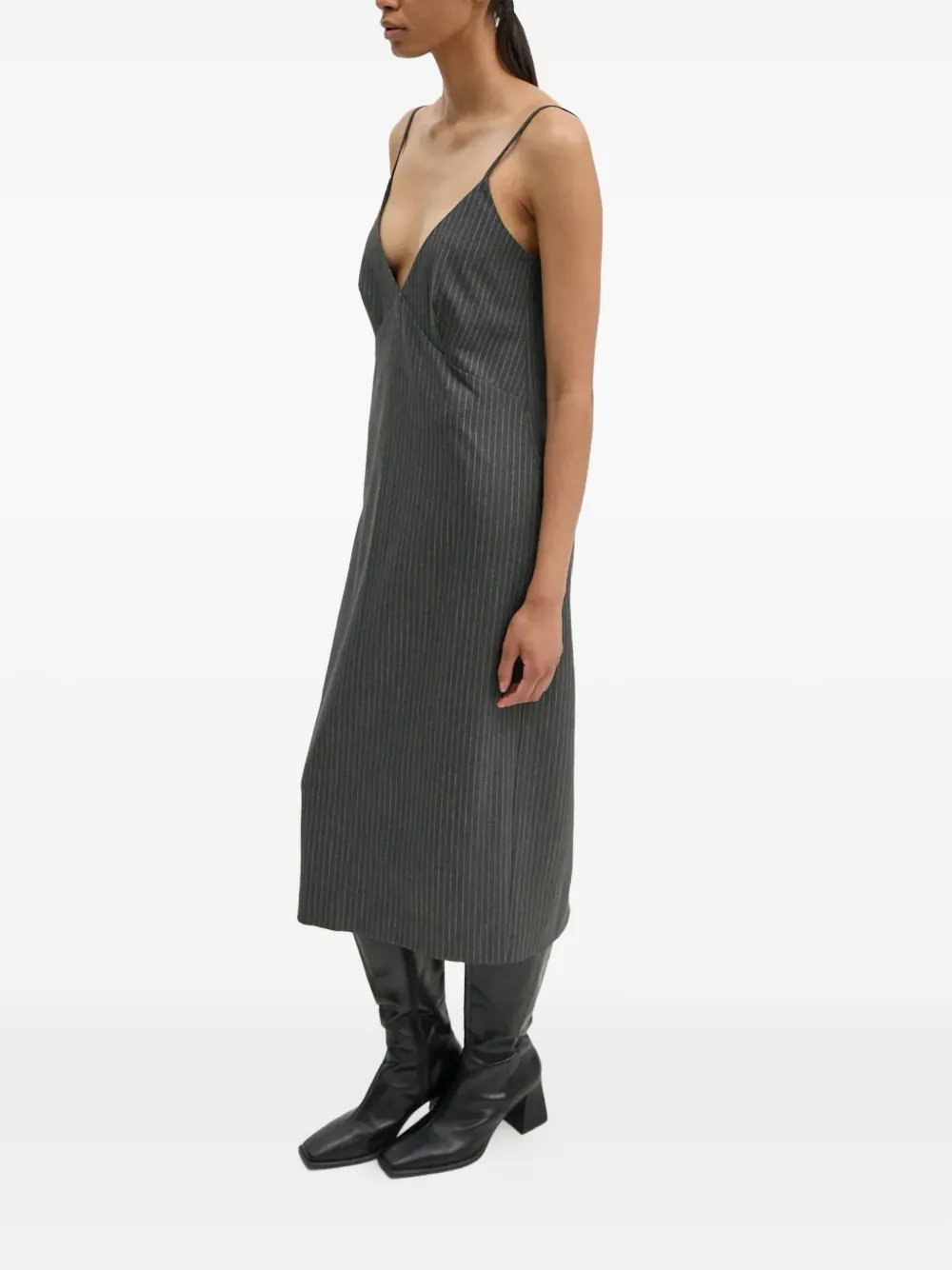 Day Birger Et Mikkelsen Striped V-neck Dress In Gray