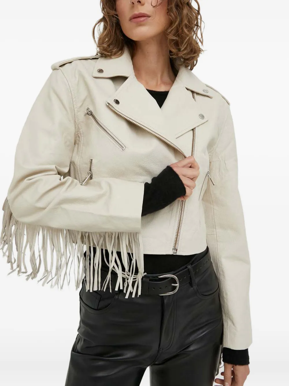 Day Birger Et Mikkelsen fringe zip jacket | Neutrals | Image 1