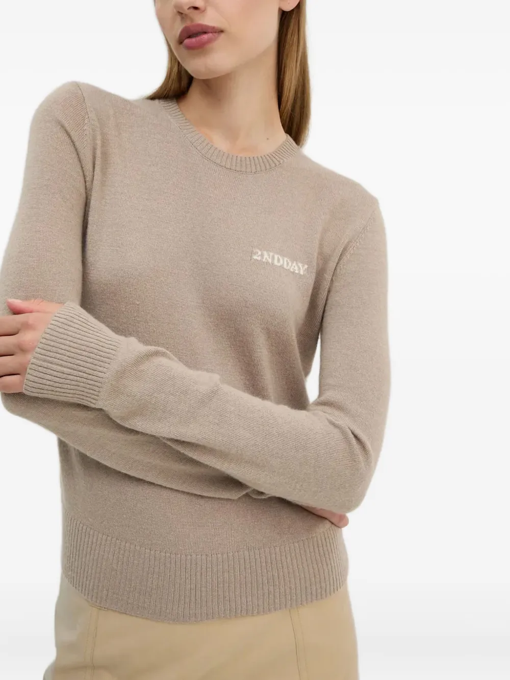 Day Birger Et Mikkelsen Slogan-detailed Sweater In Neutral