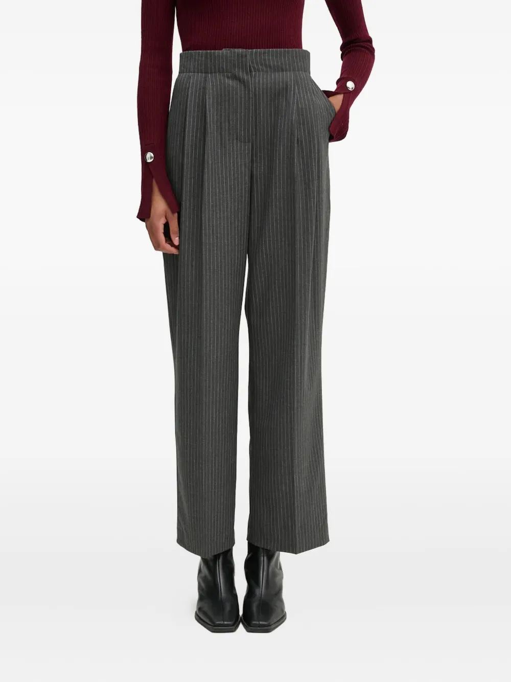 Day Birger Et Mikkelsen pinstripe pleated trousers | Grey | Image 1