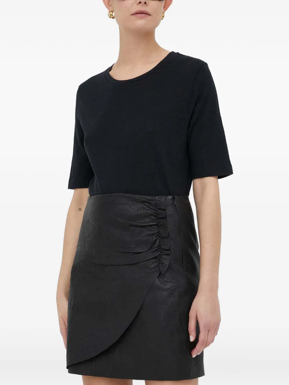 Draped-Detail Mini Skirt