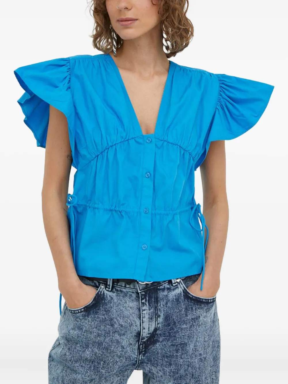 Day Birger Et Mikkelsen ruffled buttoned top | Blue | Image 1
