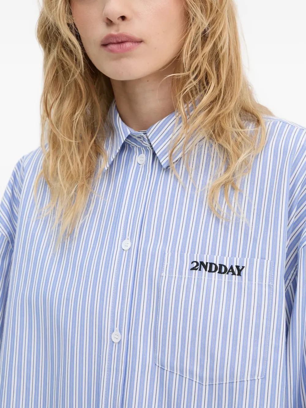 Day Birger Et Mikkelsen Gestreept blouse met zak Blauw