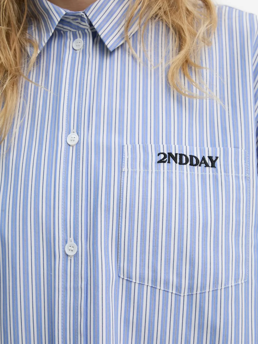 Day Birger Et Mikkelsen Gestreept blouse met zak Blauw