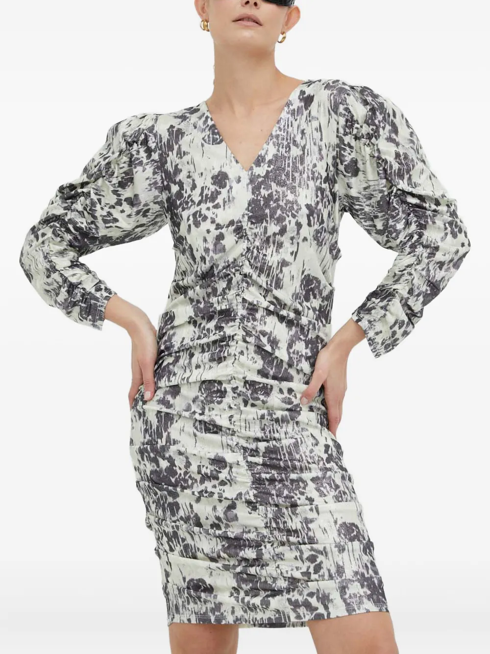 Day Birger Et Mikkelsen ruched long-sleeve dress | White | Image 1