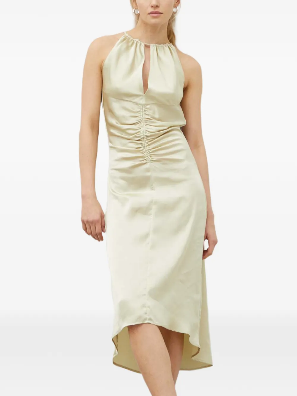 Day Birger Et Mikkelsen gathered keyhole midi dress | Neutrals | Image 1