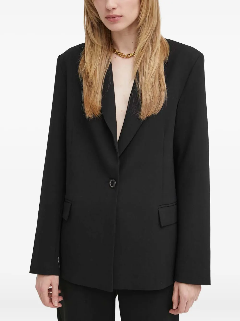 Day Birger Et Mikkelsen Elton blazer met enkele rij knopen en gekerfde revers Zwart