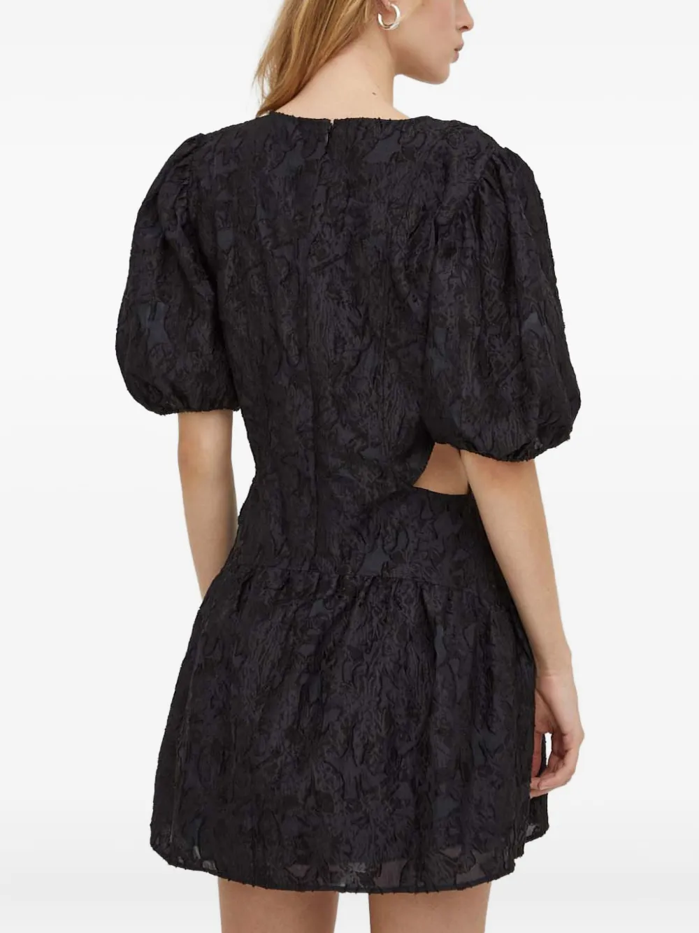 Day Birger Et Mikkelsen Puff-sleeve Cut-out Mini Dress In Multi