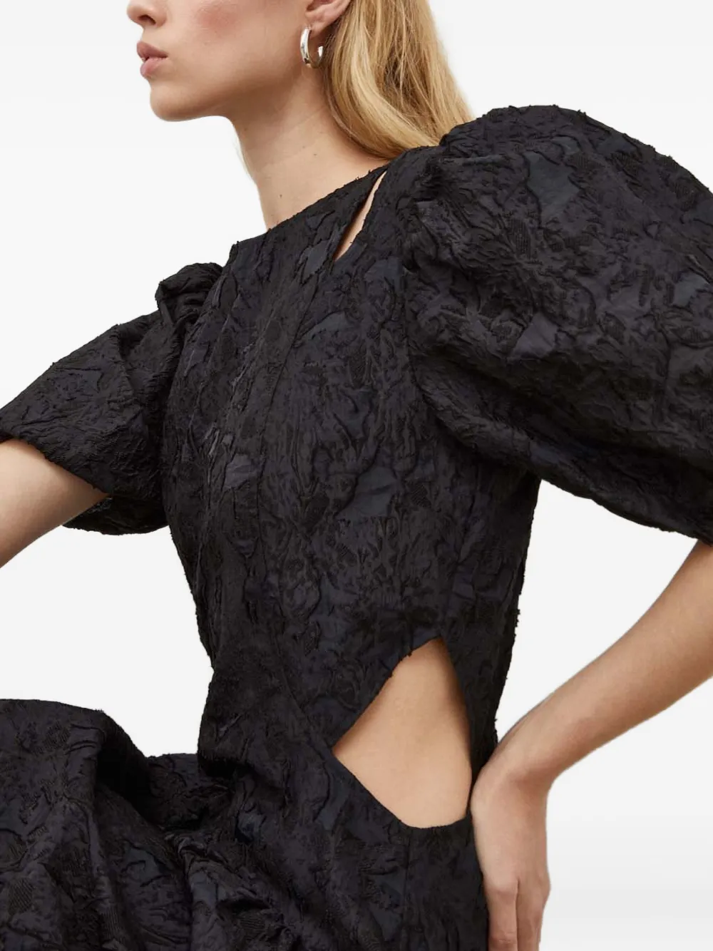 Day Birger Et Mikkelsen Puff-sleeve Cut-out Mini Dress In Multi