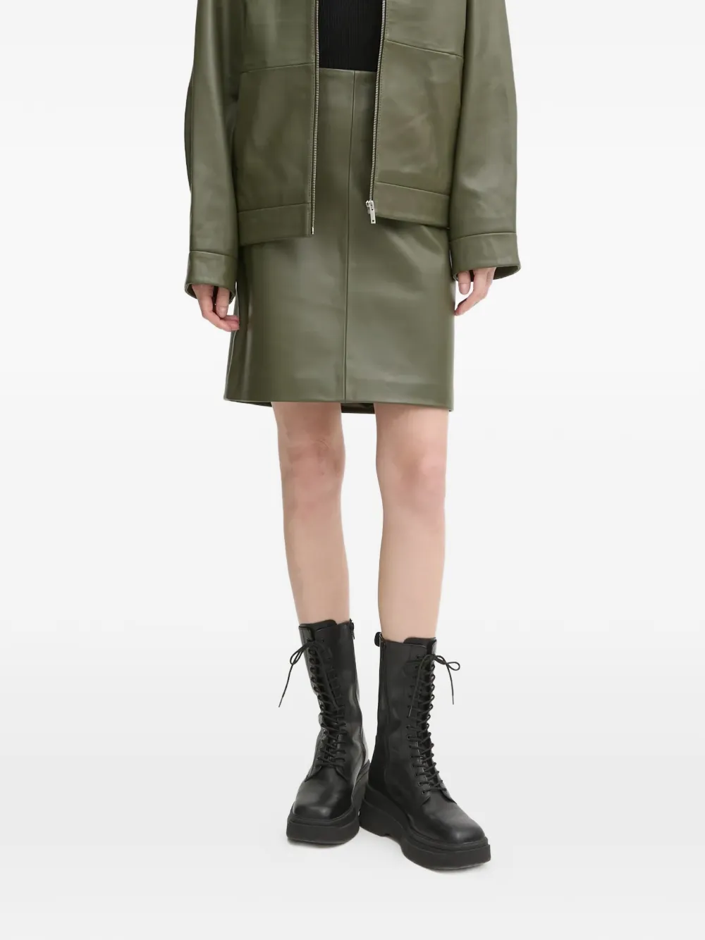 Day Birger Et Mikkelsen Danin leather mini skirt - Verde