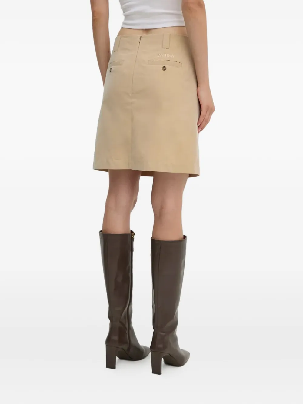 Day Birger Et Mikkelsen Buttoned-pocket Skirt In Neutral
