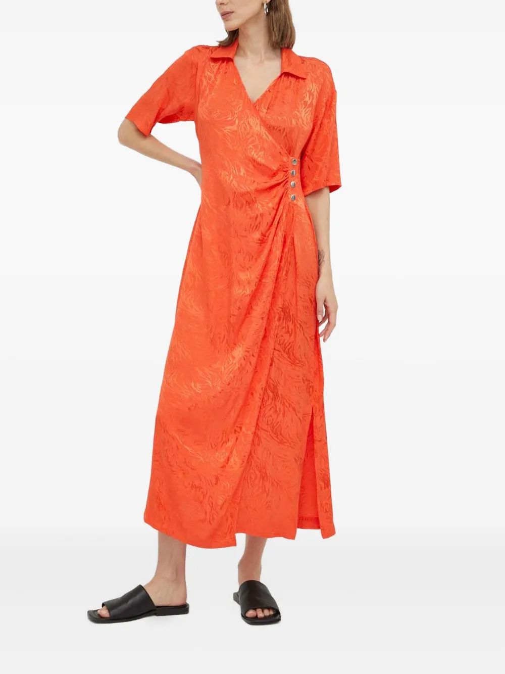 Day Birger Et Mikkelsen robe longue à design portefeuille | orange | Image 1