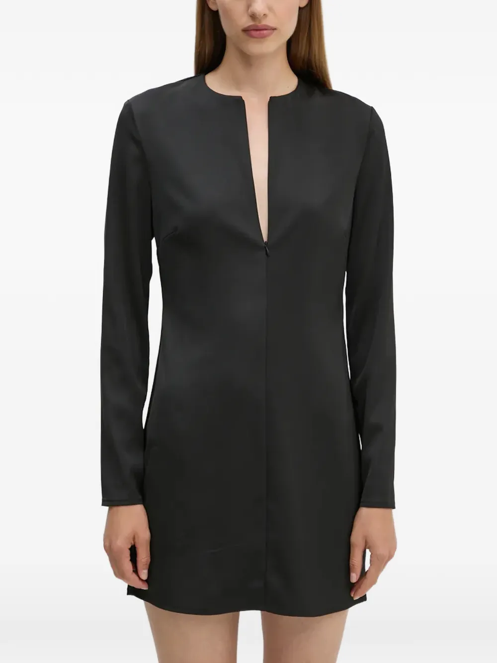 Day Birger Et Mikkelsen Sonya V-neck long-sleeve mini dress - Nero