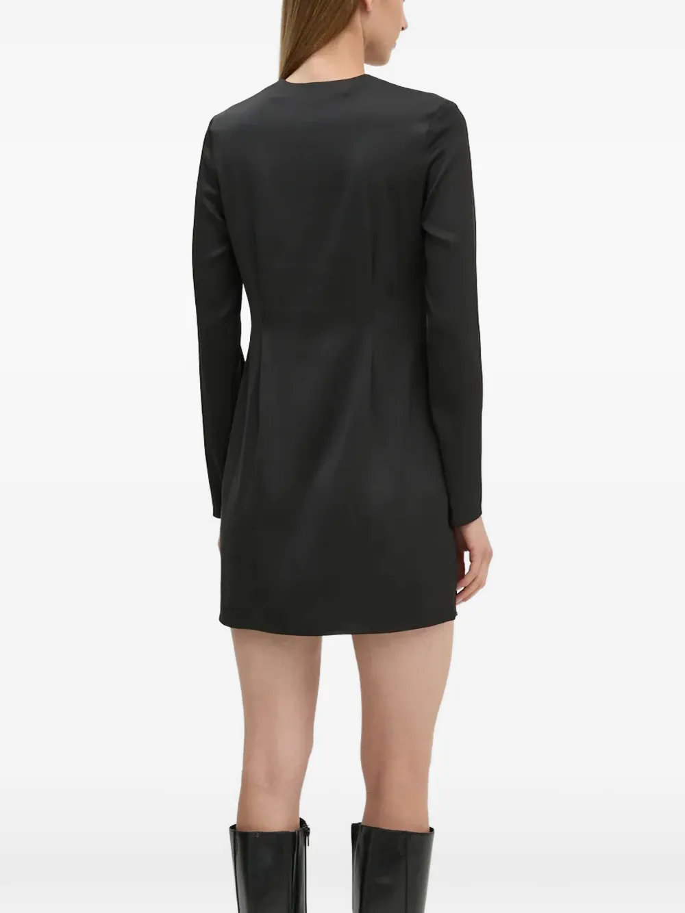 Day Birger Et Mikkelsen Sonya mini-jurk met lange mouwen en V-hals Zwart