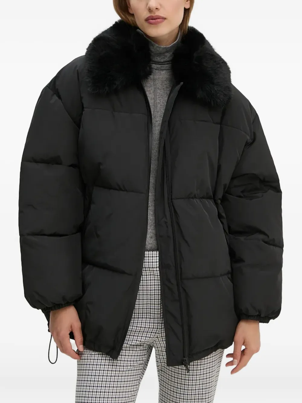 Day Birger Et Mikkelsen Fur-collar Puffer Jacket In Black