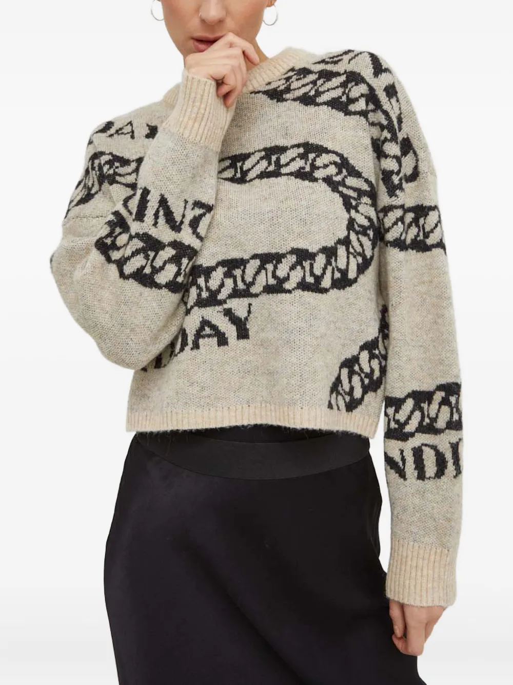 Day Birger Et Mikkelsen Chain-graphic Sweater In Neutral