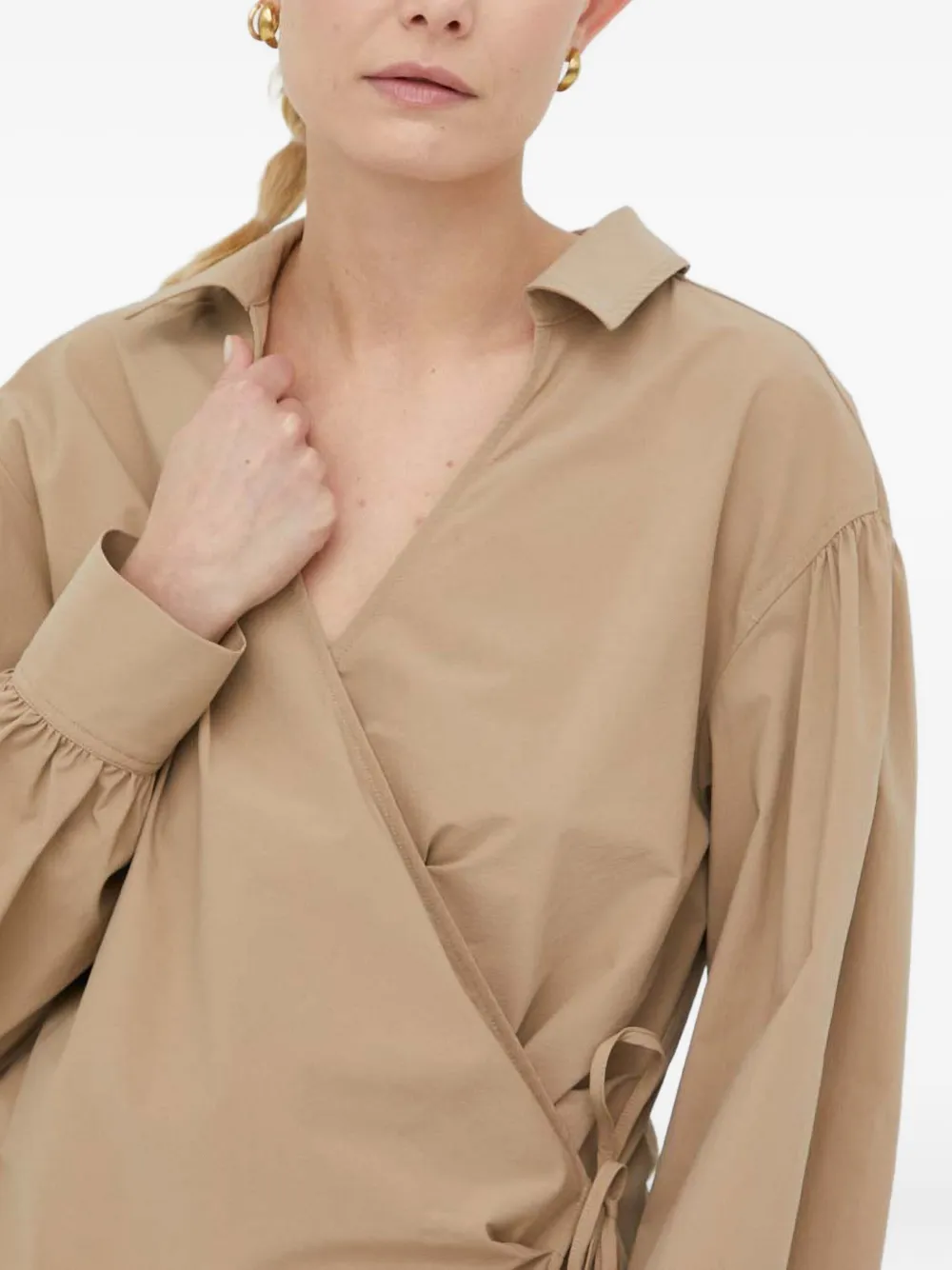 Day Birger Et Mikkelsen Top met strikdetail Beige