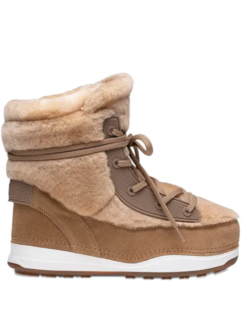 BOGNER fur lace-up snow boots