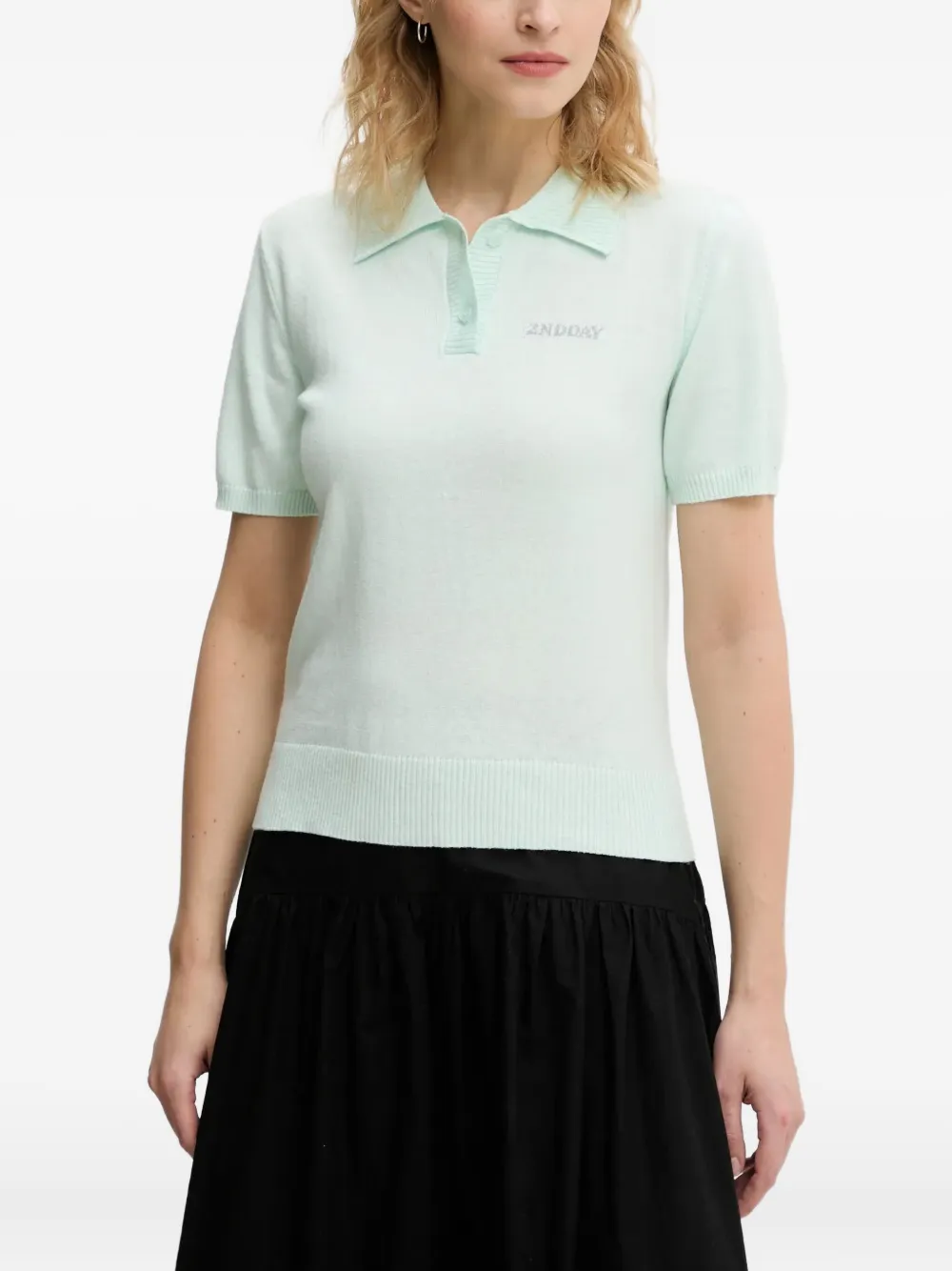 Day Birger Et Mikkelsen buttoned logo polo top | Blue | Image 1