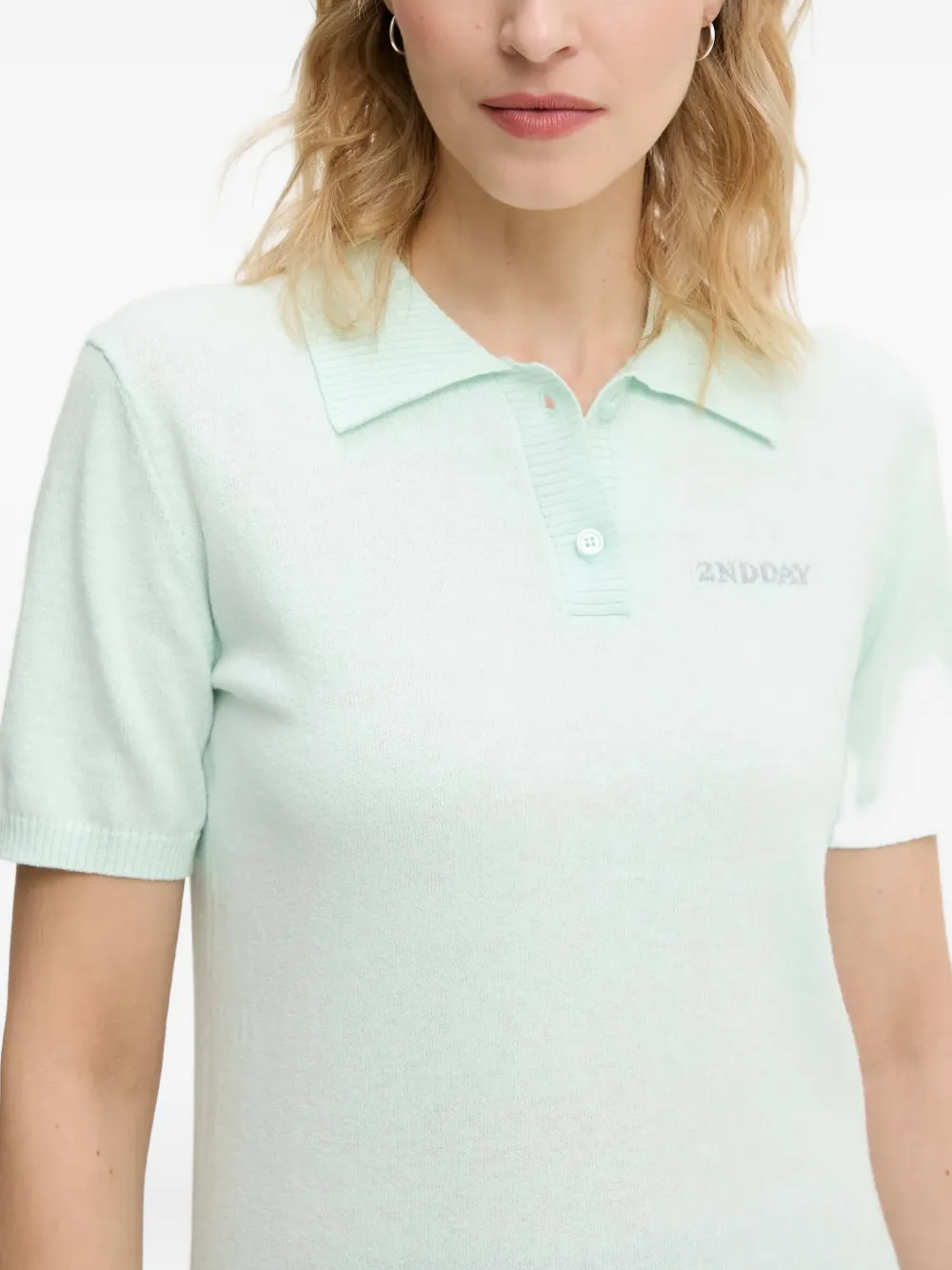 Day Birger Et Mikkelsen Polotop met knopen en logo Blauw