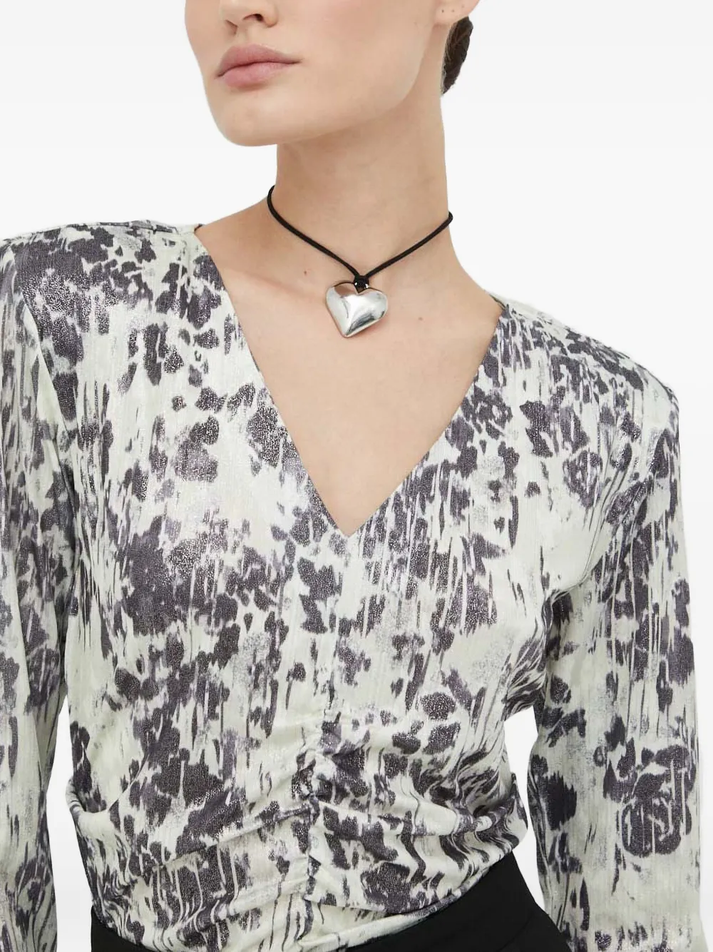 Day Birger Et Mikkelsen Blouse met V-hals en lange mouwen Groen