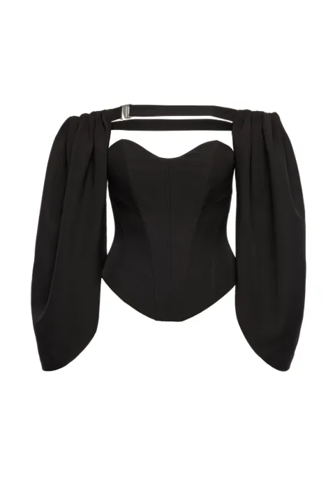 V:PM ATELIER Cluster off-shoulder balloon-sleeve top
