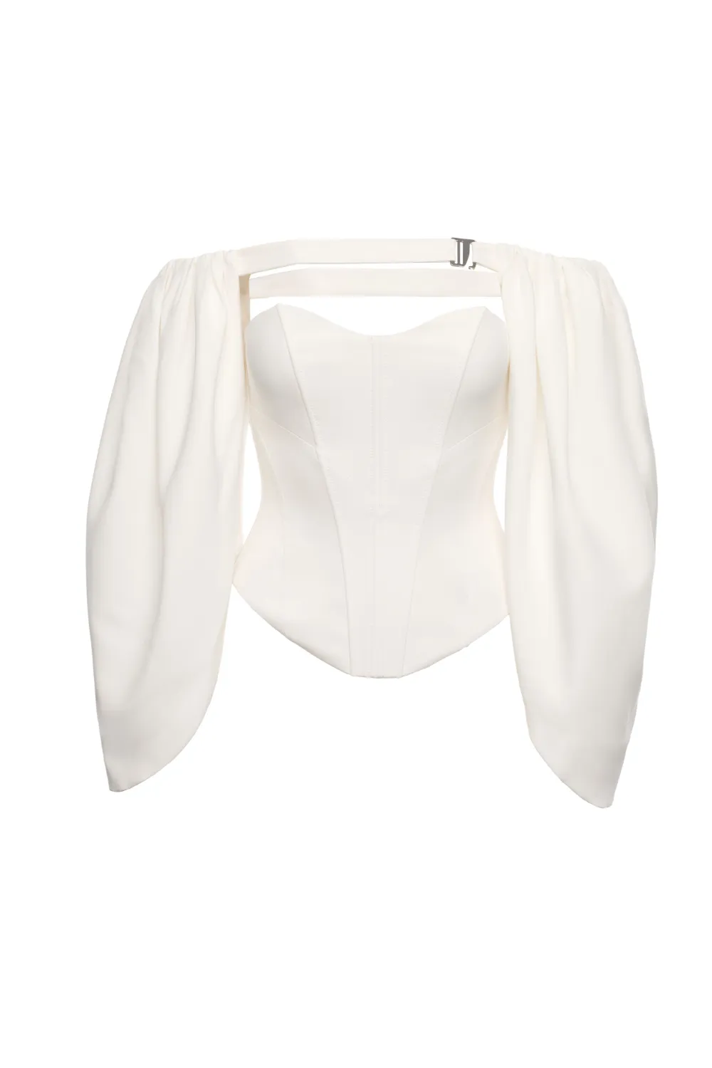 V:PM ATELIER Cluster off-shoulder balloon-sleeve top | Black | Image 1